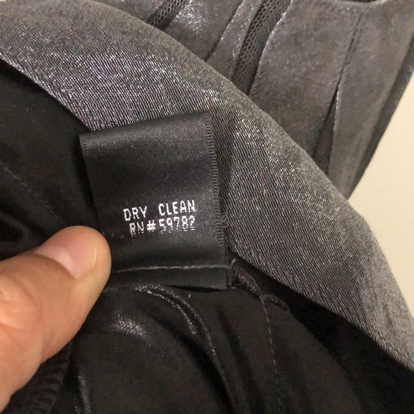 Adrianna Papell 2 Piece Formal Dress Top and Full Length Skirt Grey Metallic - Picture 8 of 13